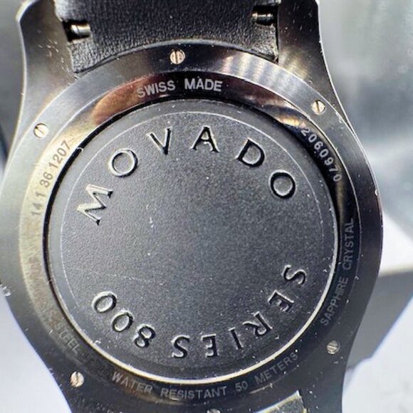 Movado Black Series 800 GMT World-Time 24 Hr Steel Watch Model 2600118 - Picture 7 of 13